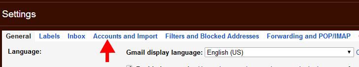 GMail Email Settings Access Option