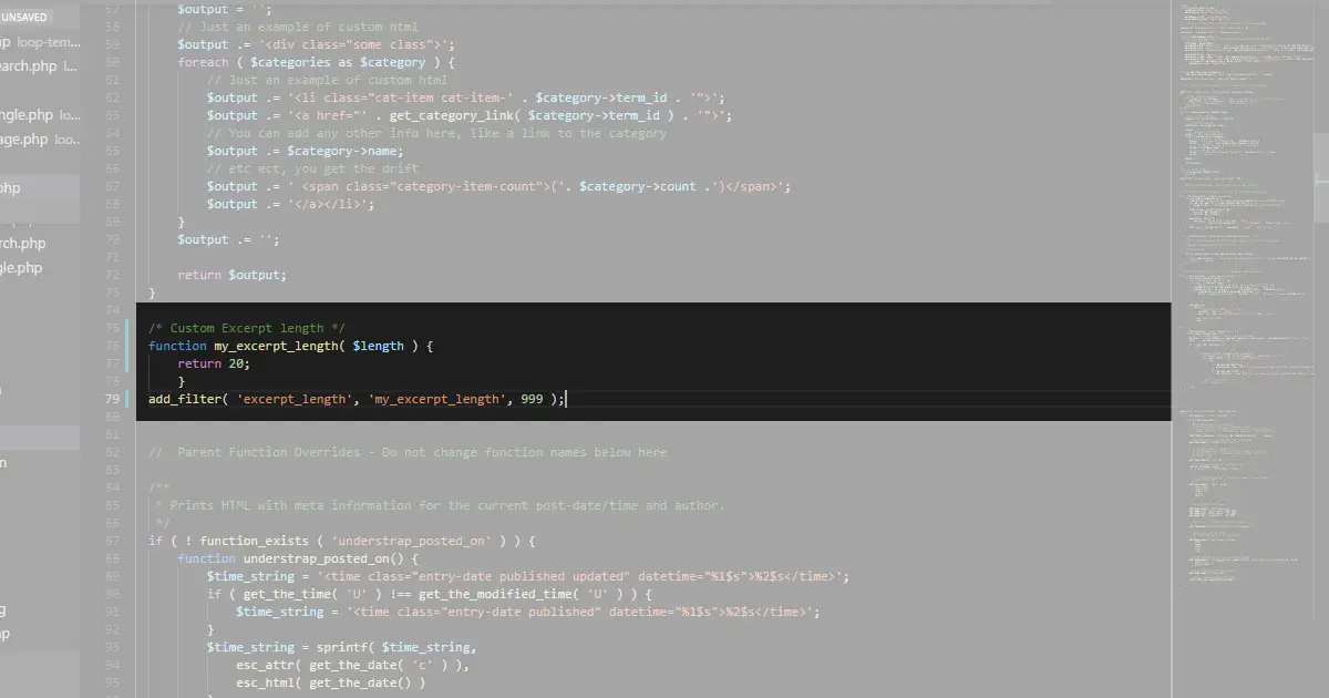 default excerpt length