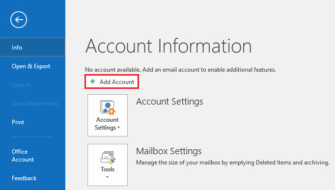 Account Information Outlook 2016 Account Information Outlook 2016