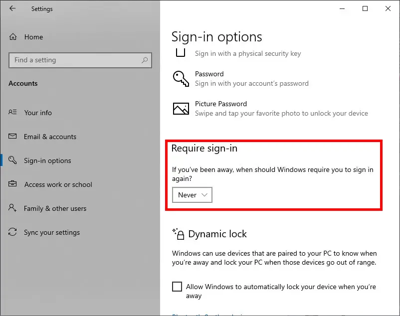 disable lock screen with settings app