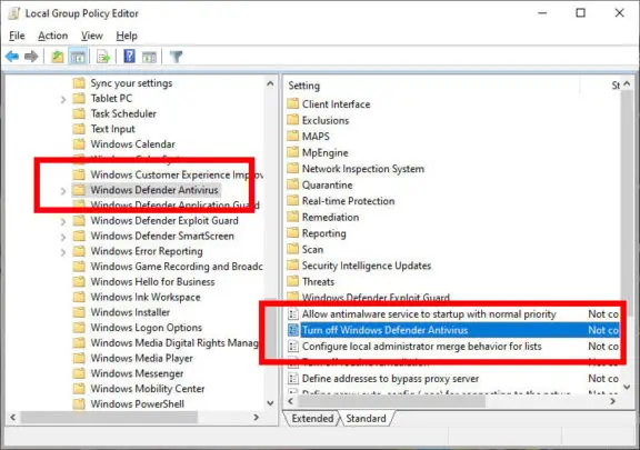 Windows 10 Local Group Policy Editor